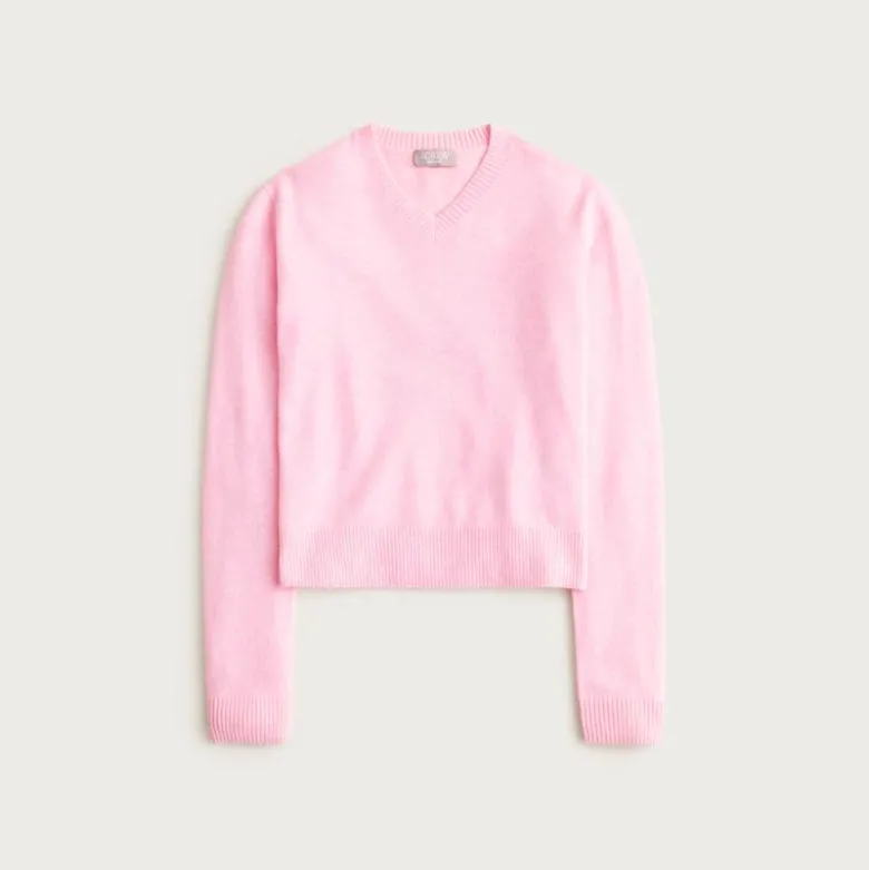 Cashmere high V-neck sweater