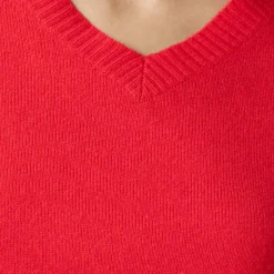 Cashmere high V-neck sweater