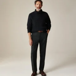 Cashmere ribbed turtleneck sweater with marled yarns
