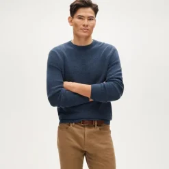 Cashmere rib-knit crewneck sweater