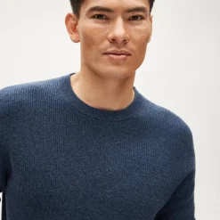 Cashmere rib-knit crewneck sweater