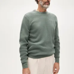 Cashmere rib-knit crewneck sweater