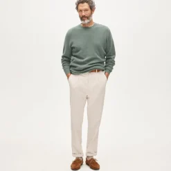 Cashmere rib-knit crewneck sweater