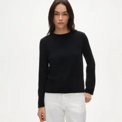 Cashmere rolled-hem crewneck sweater