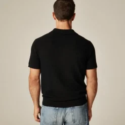 Cashmere short-sleeve sweater-polo