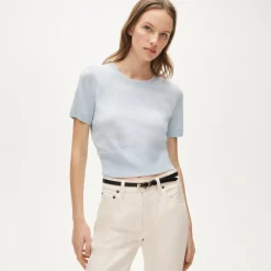 Cashmere shrunken T-shirt