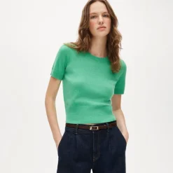 Cashmere shrunken T-shirt