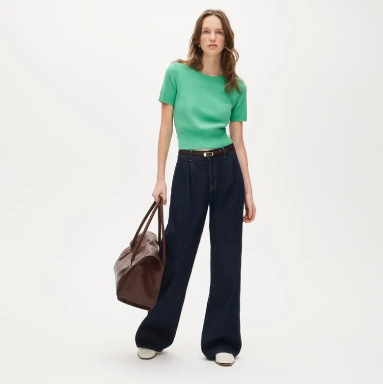 Cashmere shrunken T-shirt