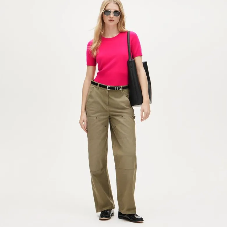 Cashmere shrunken T-shirt