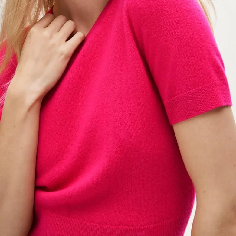 Cashmere shrunken T-shirt