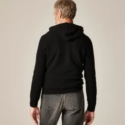 Cashmere waffle hooded sweater