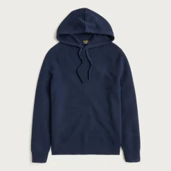 Cashmere waffle hooded sweater