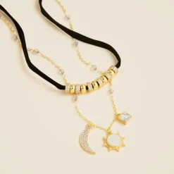 Celestial charm necklaces set-of-two