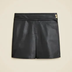 Center-pleat mini skirt in faux leather