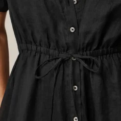 Cerise shirt-dress in ramie