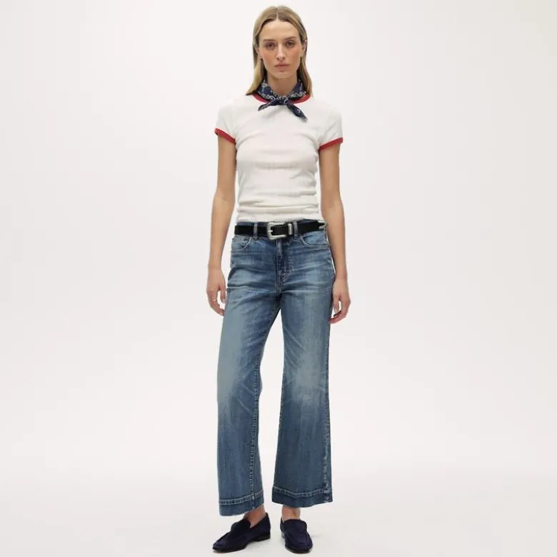 Charley kickout cropped jean in semi-stretch