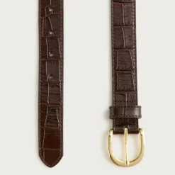 Classic belt in croc-embossed leather