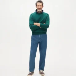 Classic chino in dobby indigo stripe