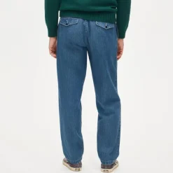 Classic chino in dobby indigo stripe