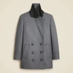 Classic peacoat in Italian wool-blend melton