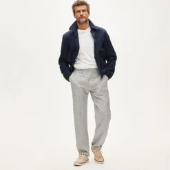 Classic-fit linen trouser