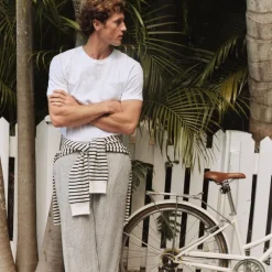 Classic-fit linen trouser