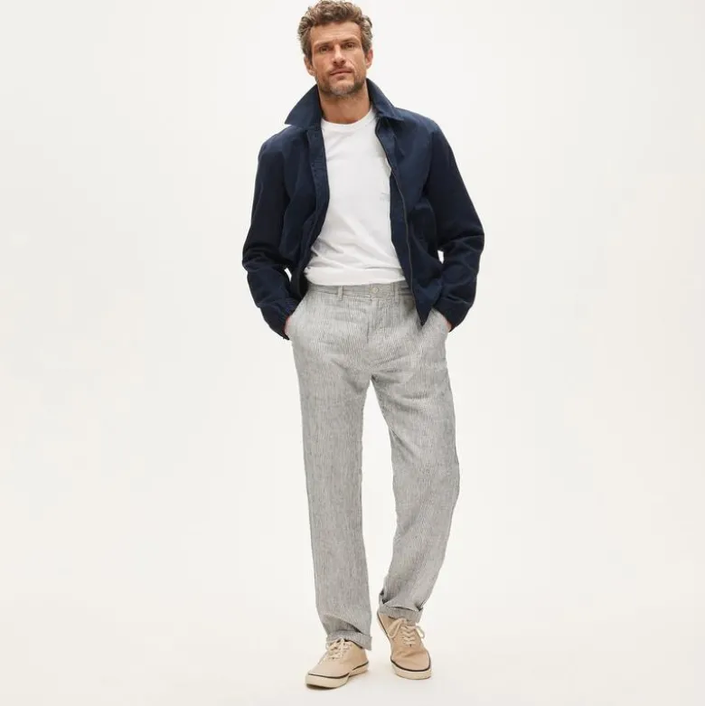 Classic-fit linen trouser