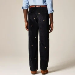 Classic-fit 8-wale corduroy pant with dog embroidery