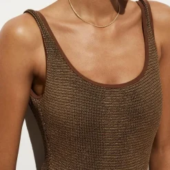 Claudia metallic scrunchie one-piece swimsuit