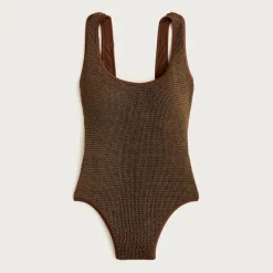 Claudia metallic scrunchie one-piece swimsuit