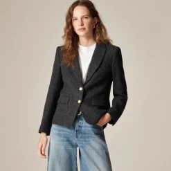 École blazer in herringbone wool blend