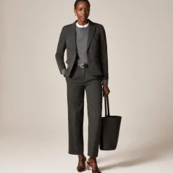 École blazer in striped Italian gauzy wool blend