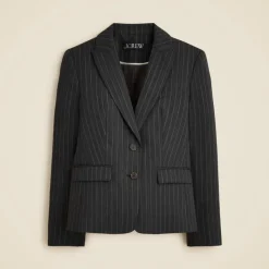 École blazer in striped Italian gauzy wool blend