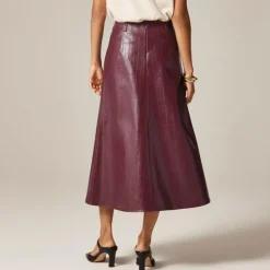 Collection A-line skirt in faux eel-skin leather