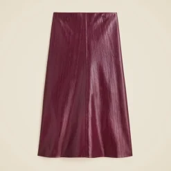 Collection A-line skirt in faux eel-skin leather