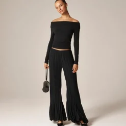 Collection beaded Cosmo pant with flounce hem