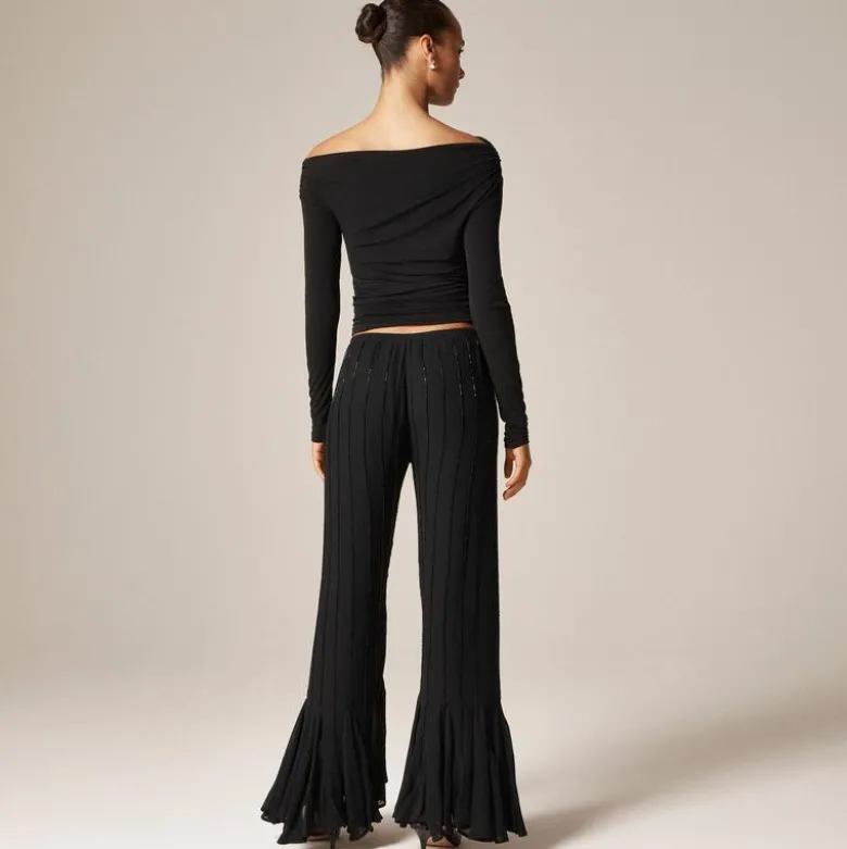 Collection beaded Cosmo pant with flounce hem