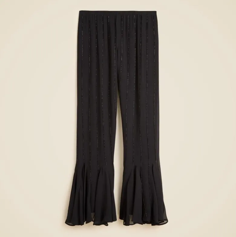 Collection beaded Cosmo pant with flounce hem