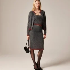 Collection brushed cashmere midi skirt with beaded embellishments