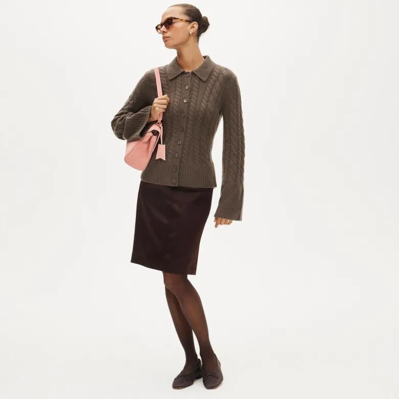 Collection cashmere twisted cable-knit cardigan