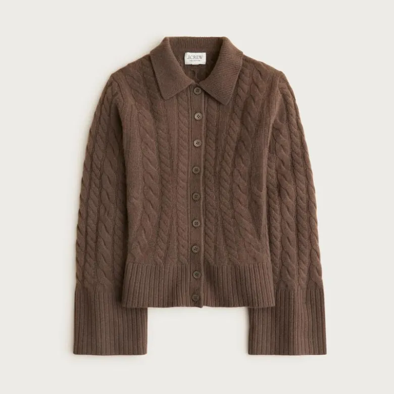 Collection cashmere twisted cable-knit cardigan