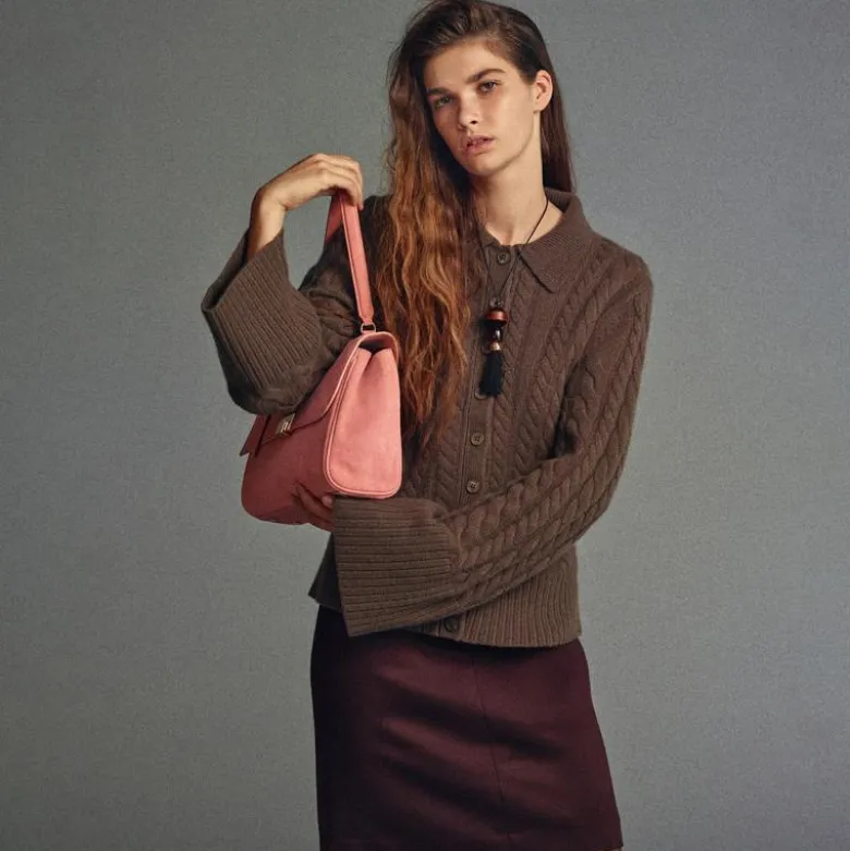 Collection cashmere twisted cable-knit cardigan