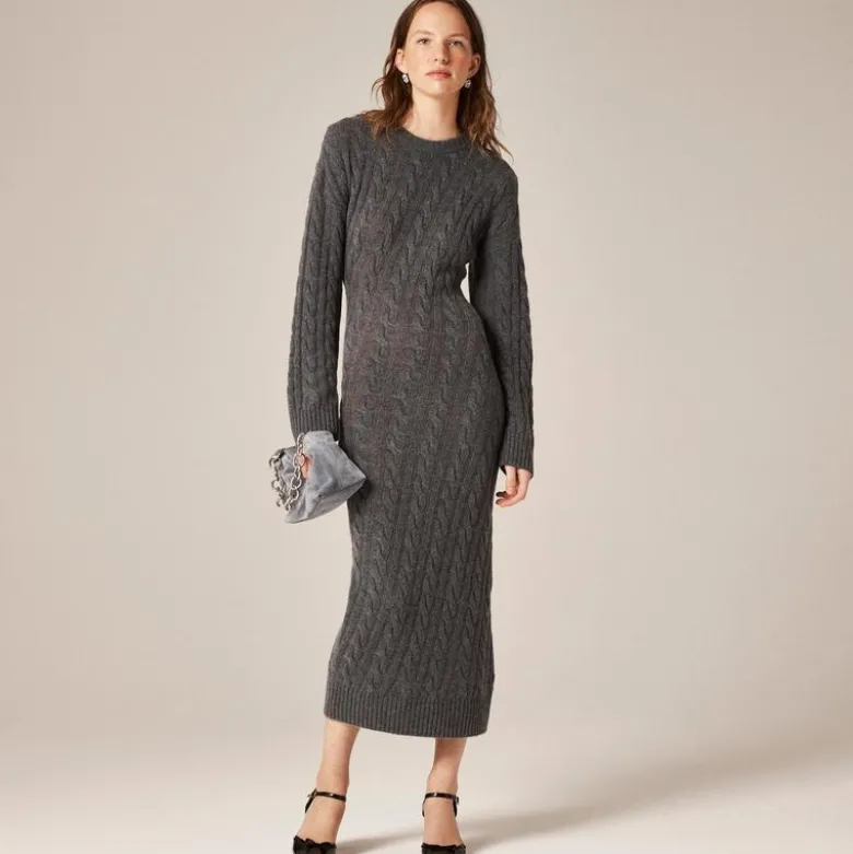 Collection cashmere twisted cable-knit sweater-dress