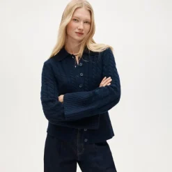 Collection cashmere twisted cable-knit cardigan