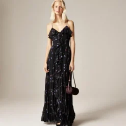 Collection chiffon ruffle dress in space floral print