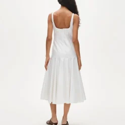 Collection drop-waist dress in cotton poplin