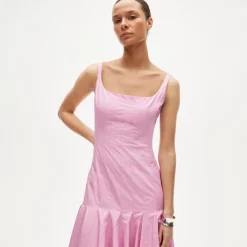 Collection drop-waist dress in cotton poplin