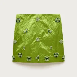 Collection Fairfax embellished mini skirt in memory satin