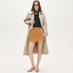 Collection Fairfax scalloped mini skirt in suede