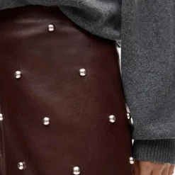 Collection Fairfax skirt in studded faux leather